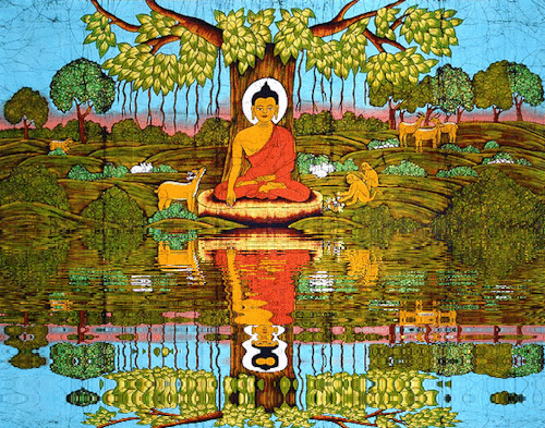 Buddha enlightened meditation animated gif