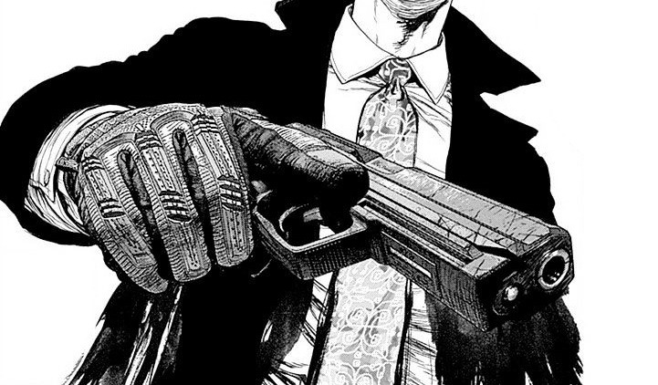 man with gun - manga