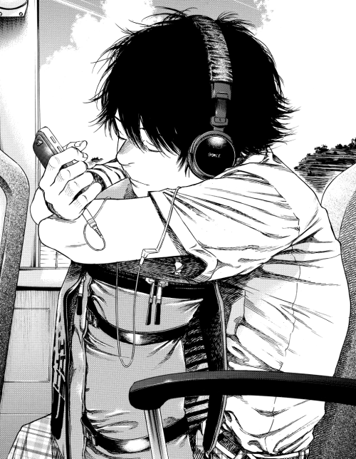 listening to music - manga