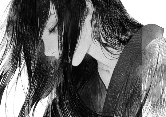 manga girl black hair