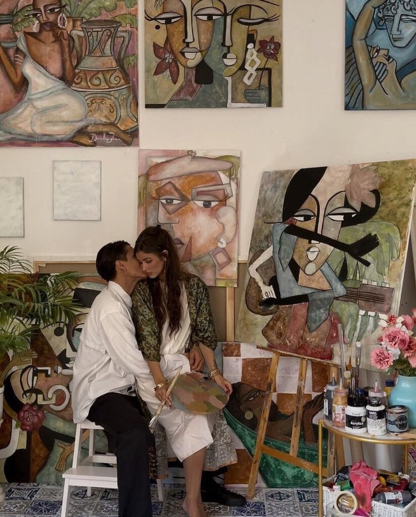 painter in studio