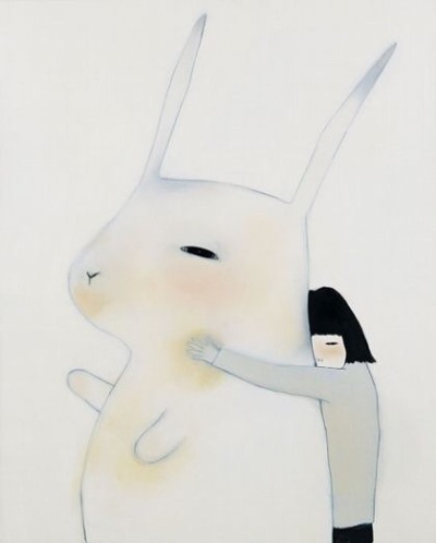 japanese rabbit and girl