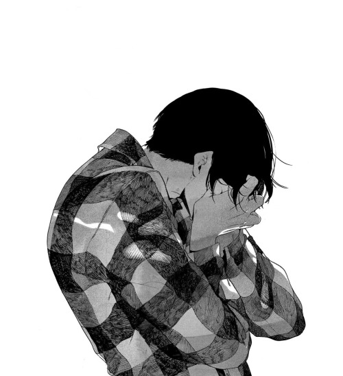 manga boy crying
