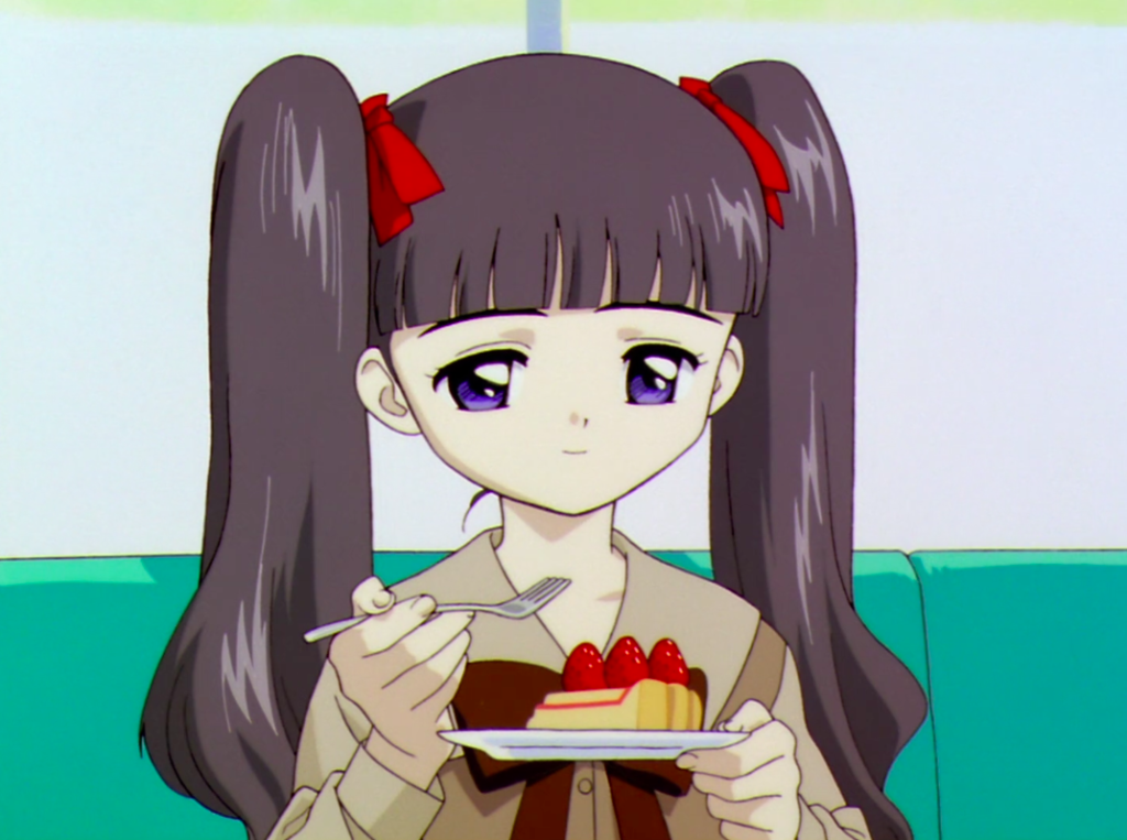 manga girl with cake