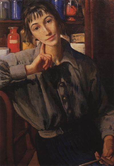 Self-portrait with a brush 1924 Zinaida Serebriakova