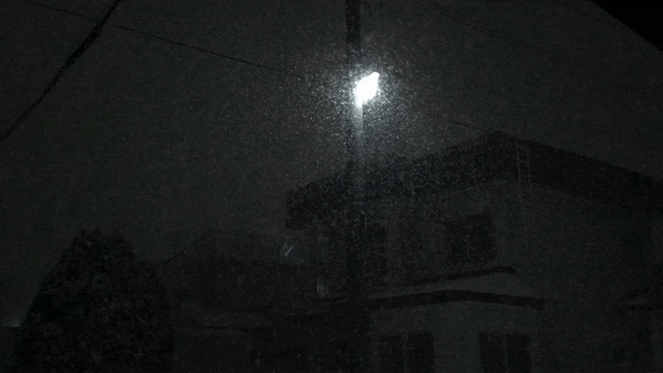 snowing at night