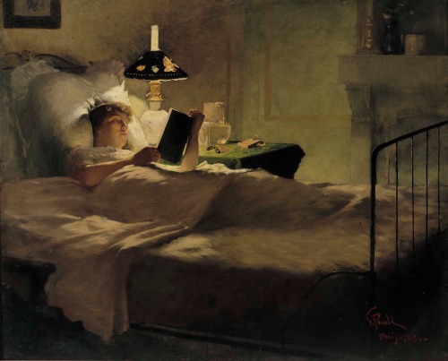 evening reading - georg vilhelm paulli (1884)