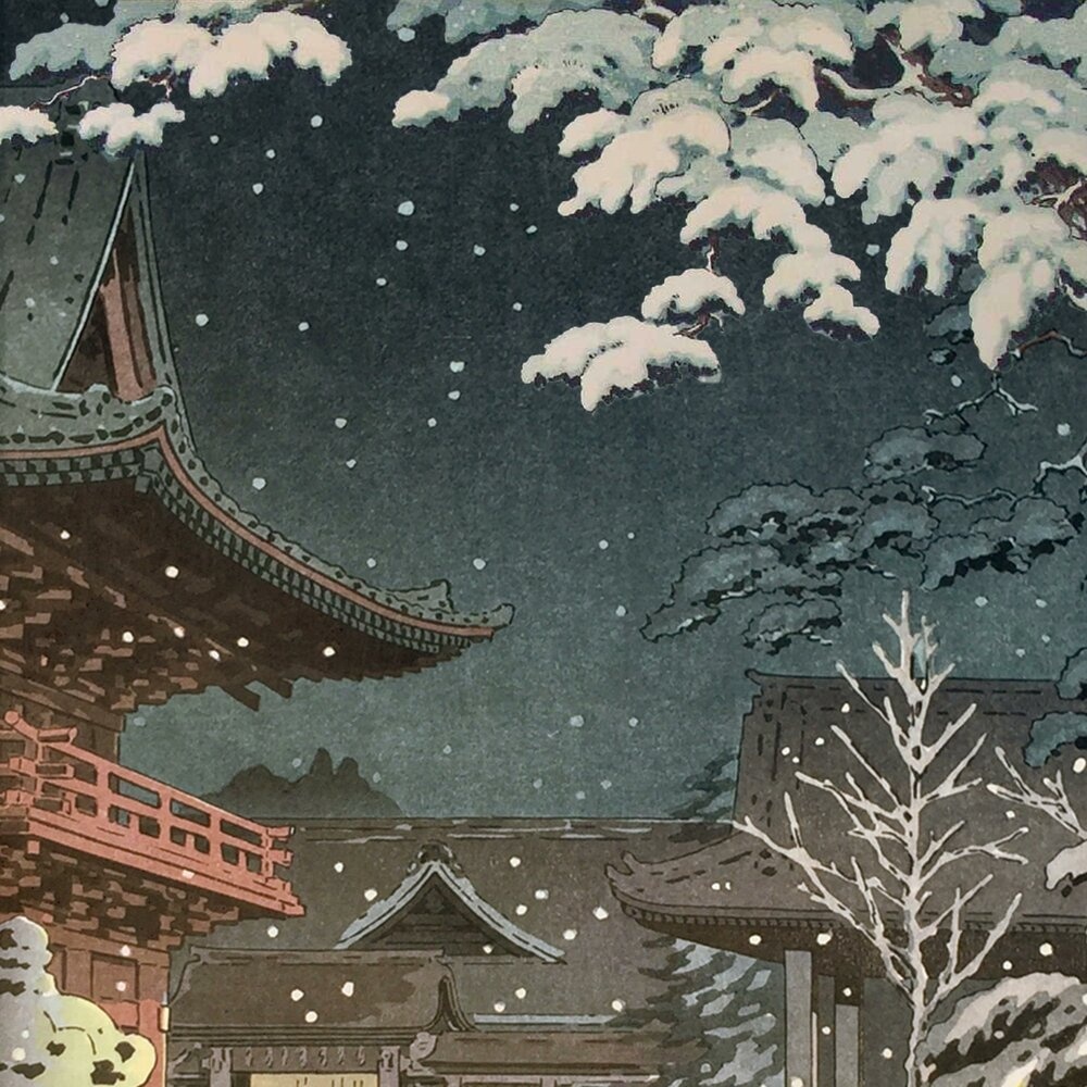 illustration - winter in Japan