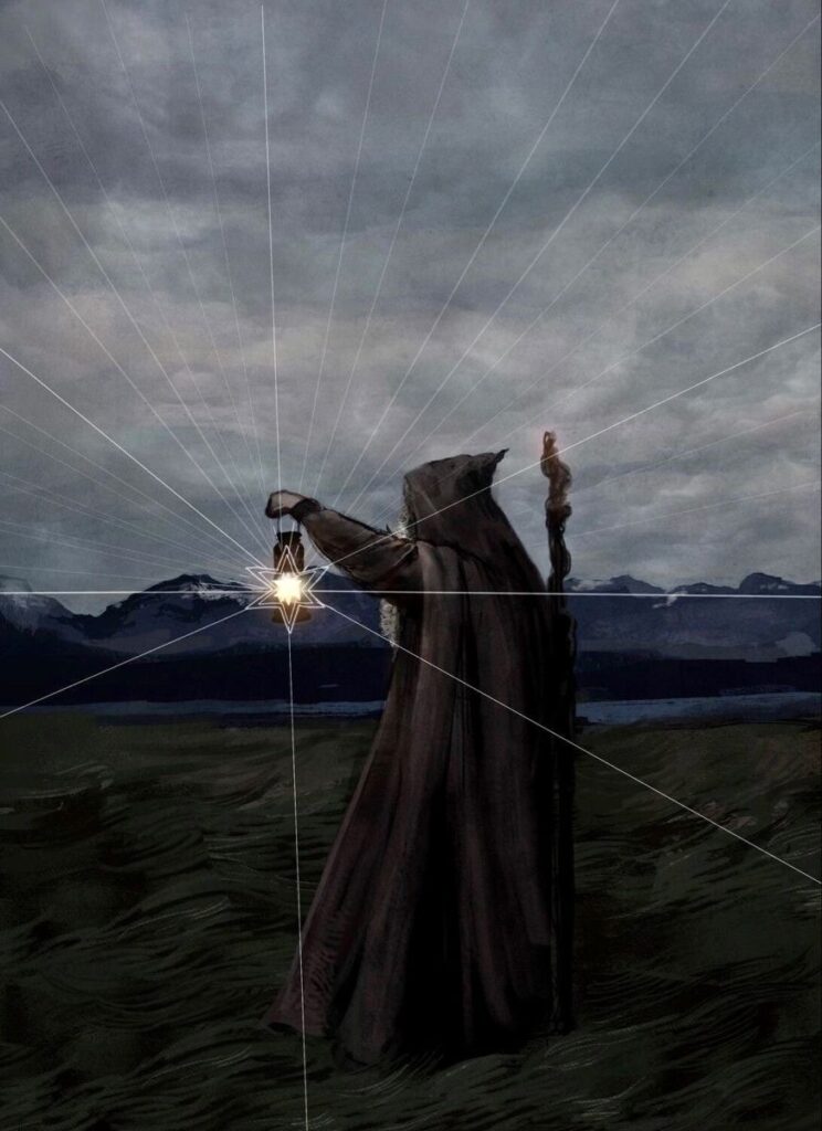 magician with lantern
