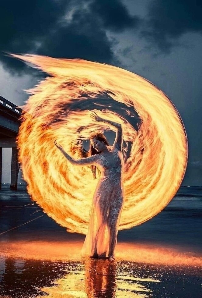 woman in the circle of fire