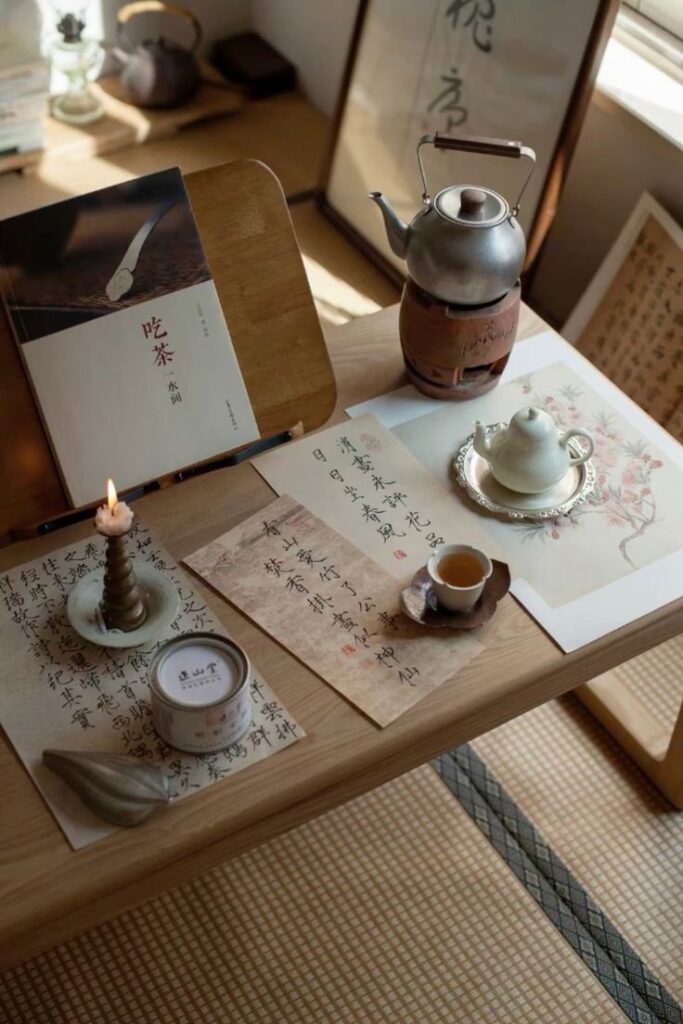 chinese tea and candles