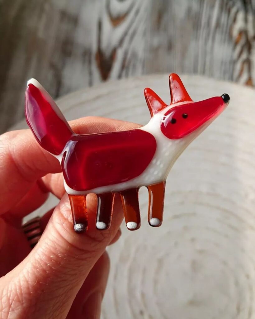 hand made glass fox