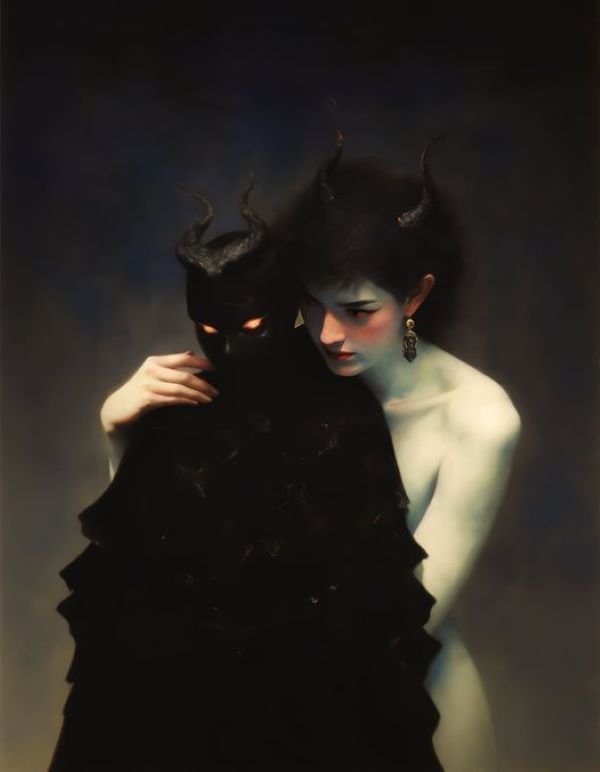 woman and demon
