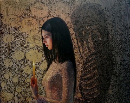 death shadow girl with candle